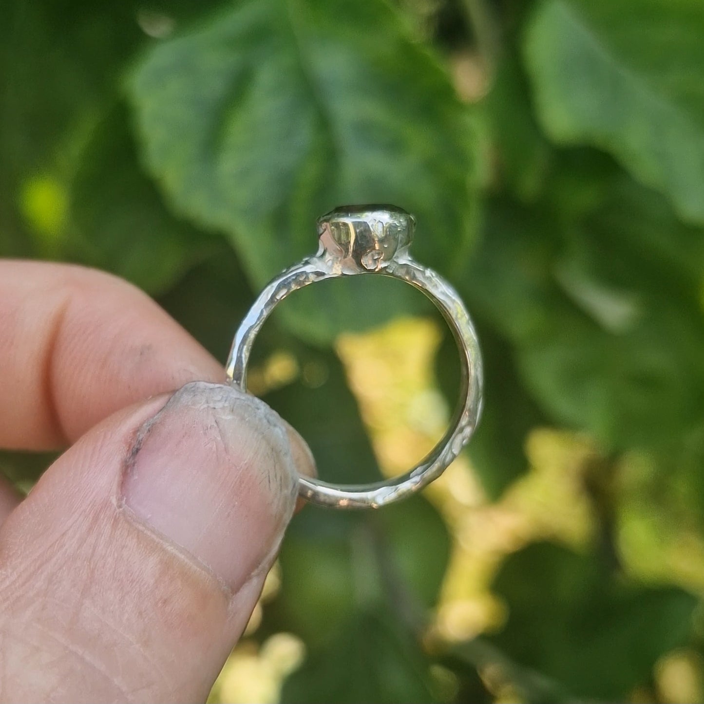 Molten Smoky Quartz Ring - size uk m 1/2