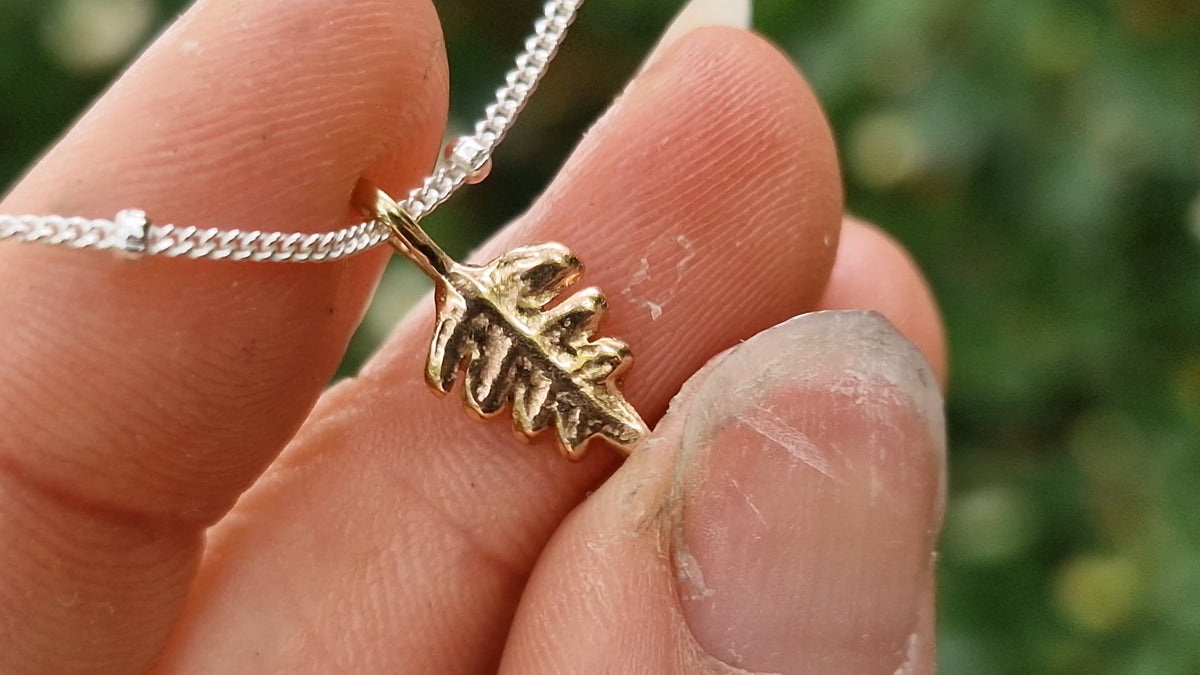 Fern Leaf Pendant 9ct Gold ~ no chain