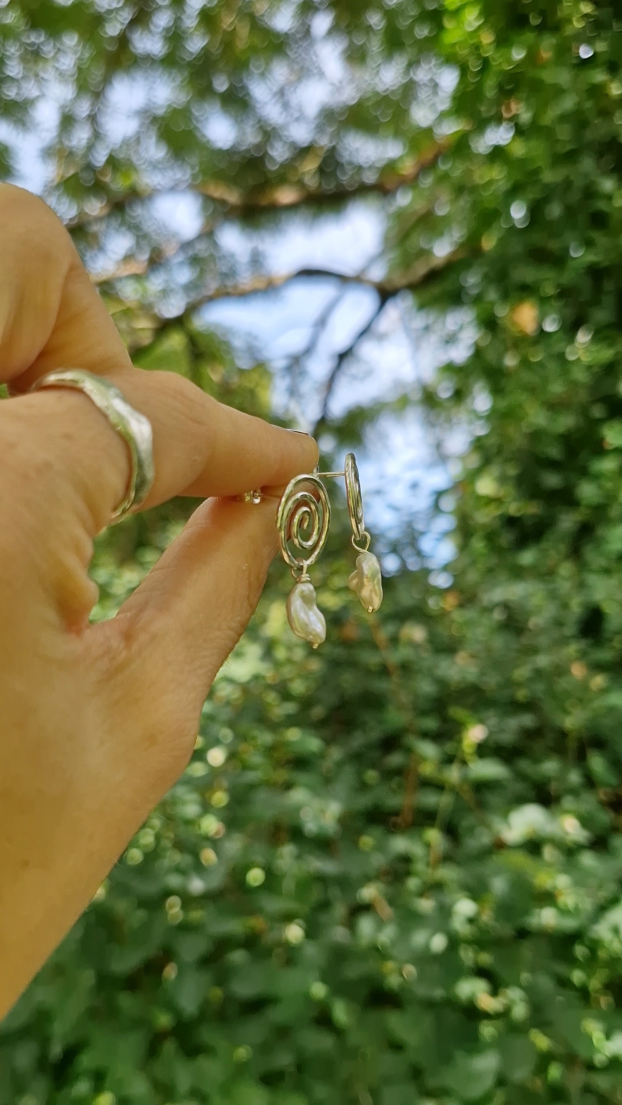 Spiral Pearl Studs