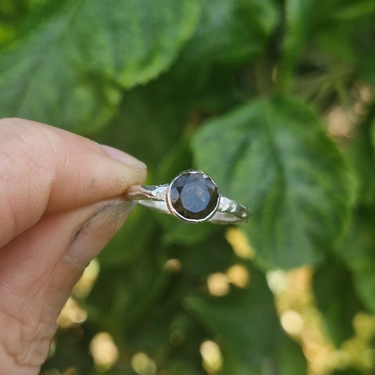 Molten Smoky Quartz Ring - size uk m 1/2
