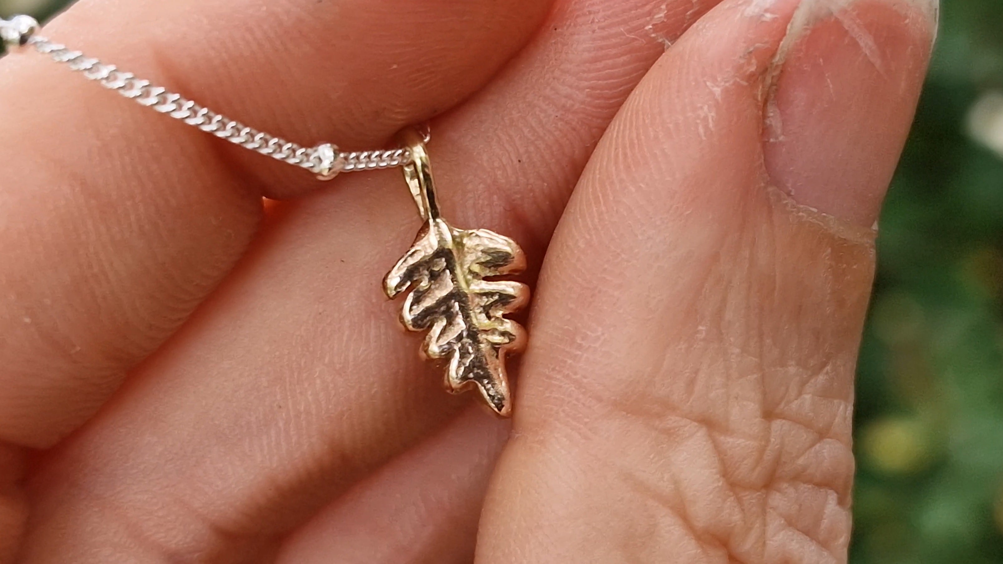 Fern Leaf Pendant 9ct Gold ~ no chain
