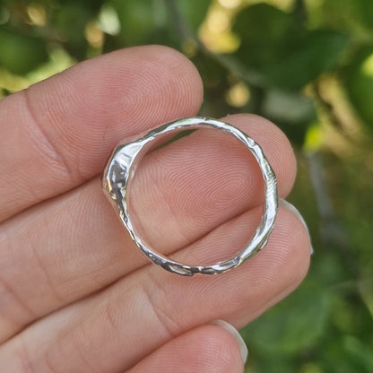 Molten Red Garnet Ring - size uk Q