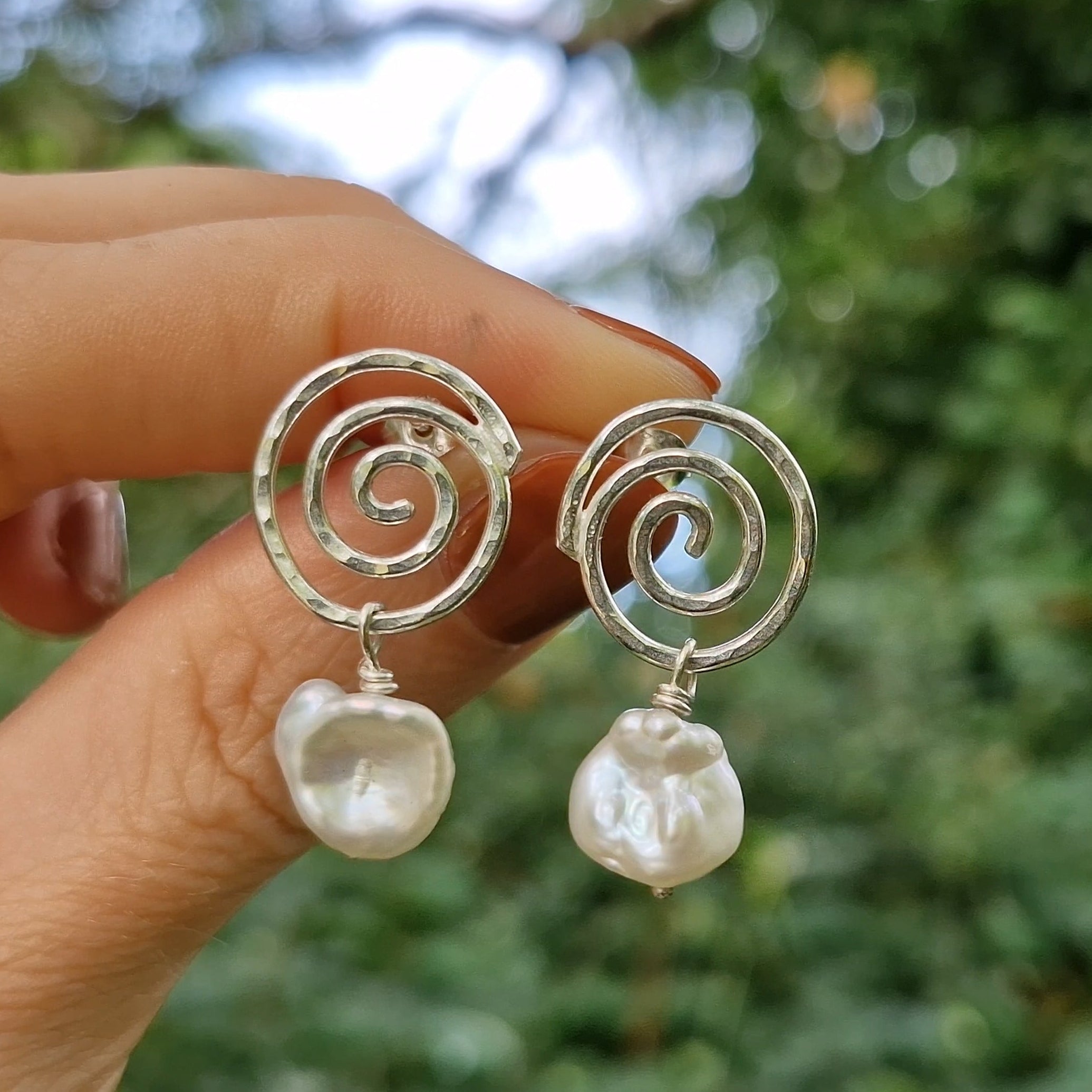 Spiral Pearl Studs